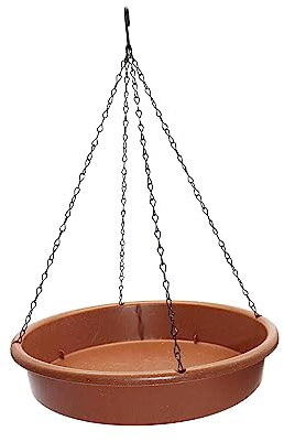 Sharplace Hängende Vogeltränke, hängende Vogelfutterstation, Vogelbad-Tablett mit Haken und Kette für den Außenbereich, Garten, Hof, Terrasse