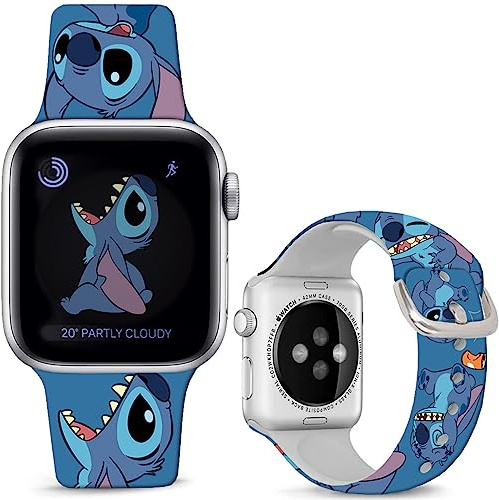 Leotop Compatible with Apple Watch Band Stitch Lively 49mm 45mm 44mm 42mm,Soft Silicone Magic Fancy Sport Strap Compatible with iWatch Ultra Series 9 8 7 6 5 4 3 2 1 SE/SE 2 for Kids Men Women.