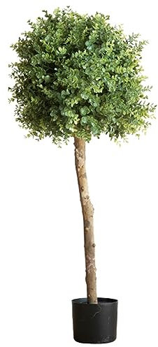 Künstliche Pflanzen Kunstpflanzen Falsche Pflanze, Zuhause Büro Wohnzimmer Hotel Draußen Garten Künstliche Eukalyptus-Kugel-Pflanzen mit schwarzem Übertopf, Floor Large Fake Pflanzen ( Size : 1.05m(3