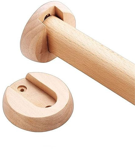 Kit ovale Kleiderschrankstange | Kleiderstange - 1 Stück Hölzern Schrank-Stange Schrankrohr | Länge 400-1200 mm | Stange für Garderobe und Nische (Size : 50cm/19.6Inch)