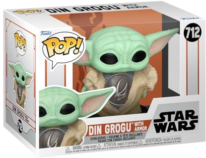 Funko POP! Star Wars: The Mandalorian - Grogu (Baby Yoda) in Armor | Offizielles Sci-Fi Merch - Vinyl Sammelfigur als Regal Deko - Geschenkidee zum Geburtstag für Fans und Sammler