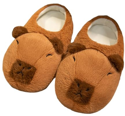 Shuangliao Pantoufles Capybara Mignon, Chaussons En Peluche Animaux, Pantoufles Maison Intérieur Hiver Chaudes Pour Filles Femme