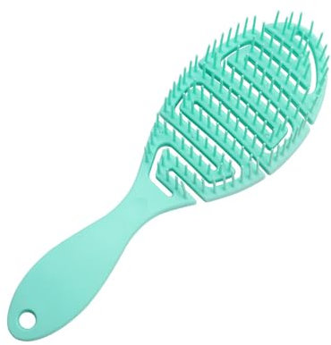 Cepillo de pelo Esqueleto Desenredante Antienredos y Antirotura Masajeador Peine Desenredante Para Pelo Seco y Mojado Peinado Suave y Sin Tirones (Verde)
