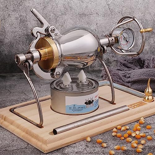 Popcorn Maker Machine for Amplify Corn Rice Pellet, Retro Mini Stainless Steel Popcorn Pot, Hand Popcorn Machine, Traditional Old-Fashioned Pop Corn Makers
