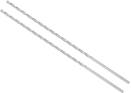 CoCud 2 Stück Hochgeschwindigkeitsstahl-Spiralbohrer Durchmesser 3,5 mm | Extra lange, Länge 250 mm, gerader Spiralbohrer, Für Metall Holz Kunststoff Aluminium