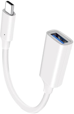REY Conversor Adaptador OTG USB Hembra a USB 3.1 Tipo C Macho 15Cm Blanco