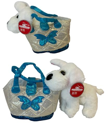 Peluche in Borsetta Cucciolo Cane di Peluche con Borsetta per Bambina Cane in Borsetta Cagnolino nella Borsetta Cane Peluche Borsa Giocattolo Animali in Borsetta da Passeggio Cuccioli in Borsetta (B)