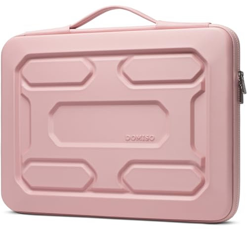 DOMISO 17 inch Laptop Sleeve with Handle Shockproof Waterproof EVA Protective Case for 17 ZBook Fury 17,3 G8/MSI GS73VR Stealth Pro/HP Envy 17/LG Gram 17/ROG Strix GL702VS, Pink