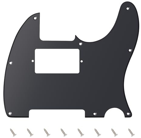 Banworks 1-lagige E-Gitarren-Pickguard 8-Loch HS/HH Amerikanisches TL-Pickguard | Elektrische Gitarren-Scratchplatte für USA/Mexikanische Fender Modern Style Standard Tele Telecaster JT/HB-04 Matt Schwarz