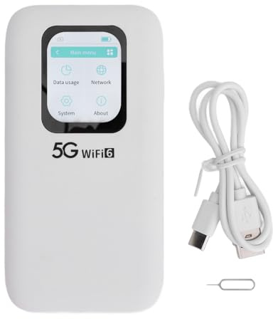 Sxhlseller Tragbarer Mobiler 5G Hotspot für Reisen, Tragbares 5G und 4G Hotspot Gerät mit 2,01 Zoll Touchscreen, Nano SIM Steckplatz, 2,77 Gbit/s DL, 1,25 Gbit/s UL, 16 Gerätekapazität, 5G