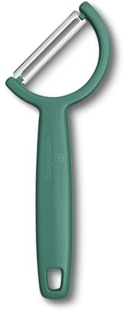 Victorinox Rho, pelador para verduras, frutas, borde recto, filo único, extra afilado, Swiss Made, verde