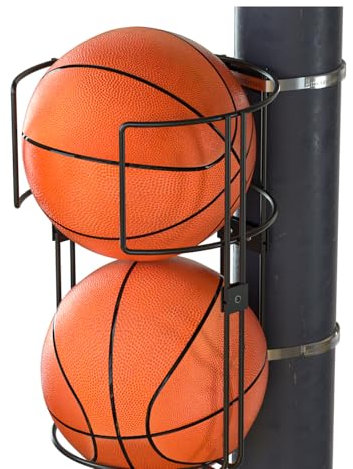 J JACKCUBE DESIGN MK735B Stabiles vertikales Ball-Aufbewahrungsregal aus Metall, stehend, zur Organisation von Displays, Wand oder Stange für 2 Bälle