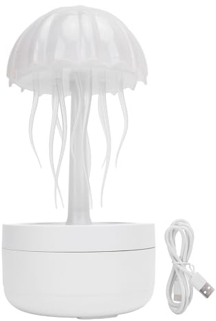 Niedlicher Mini-Luftbefeuchter, 300ml Kapazität Jellyfish Luftbefeuchter mit 7 Farben LED-Nachtlicht, Automatische Abschaltung, Rotierende Schreibtisch ätherisches Öl Diffusor