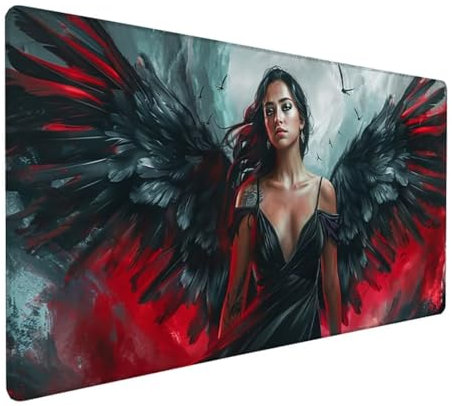 Rot Schreibtischunterlage Flügel Mousepad Groß 1000x500x3 mm XXL Mauspad mit Wasserdicht rutschfest Gummibasis, für PC MacBook und Laptop Mousepad Gaming Zubehör für Büro Deko Aesthetic Gifts Z-852