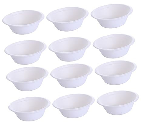 minkissy 100St Malschale selber machen Campingbesteck Pappteller kompostierbares Campinggeschirr Lebensmittelbehälter Bagasse-Schalen Geschirr für Camping Geschirr für Grill Weiß