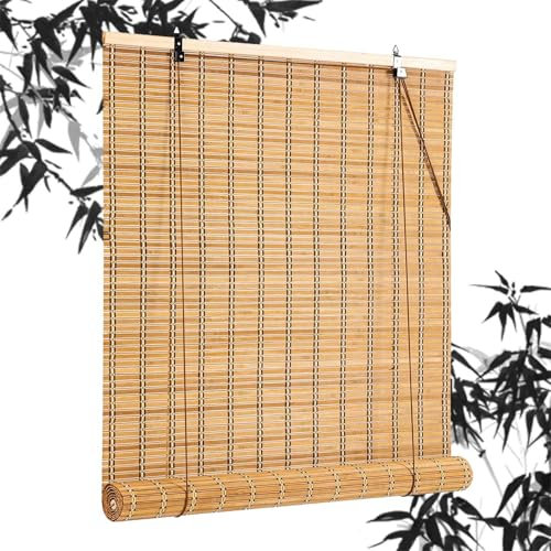 Tende a Rullo in Bambù Per Finestre,Tende Avvolgibili Traspiranti/Filtraggio Della Luce,Cortina Decorative Retrò in Bambù,Tende Da Sole Per Interni/Esterni,Tenda a Pacchetto,W×H-50×150cm(20*59in)