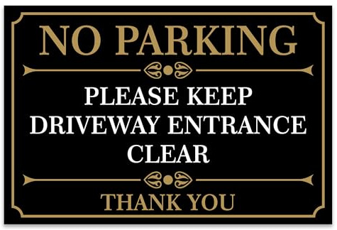 RDLCAR No Parking Sign Keep Driveway Clear Sign 1mm PVC Polite Notice No Parking Sign 200 x 300mm Weatherproof No Parking Signs Driveway