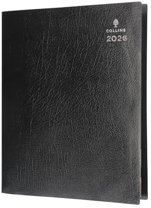 Collins - Leadership - 2026 12 Month Calendar Year Planner, Day-To-Page with Hourly Appointments Diary, A4 - Black (CP6743.99-26)