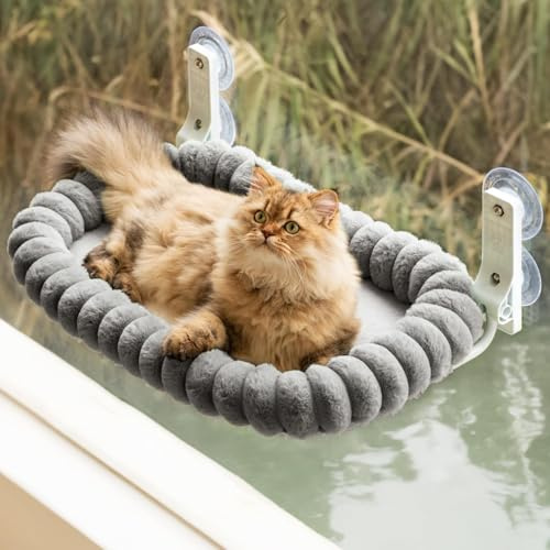 EDAGNY Stilvoll Katzen Hängematte Fenster Faltbar Wendebezug Stabiles 18kg
