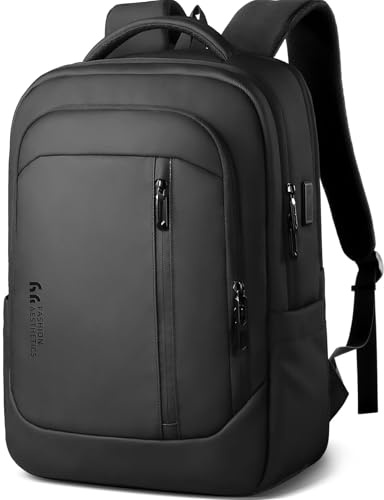 Zaino Porta PC 16 Pollici Uomo Donna, Zaino Laptop Impermeabile 25L con Porta USB, Zaino Business Antifurto per Lavoro Università Viaggio, Backpack Casual Grande Capacità per Notebook e Tablet-Nero