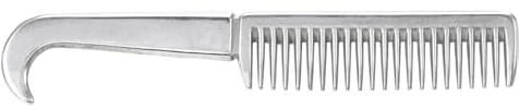 Pettine in lega di alluminio per cavalli, coda e criniera, in metallo, 16,5 cm, 9,9 cm, 8,9 cm
