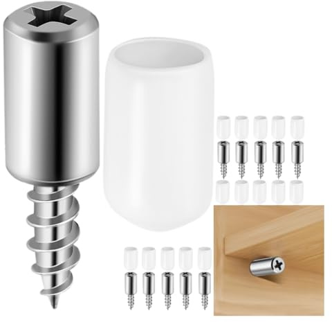 HOUDERCO Trennwandschrauben Mit Gummihülse 20 Stück Selbstschneidende Schrauben Für Schrank Kleiderschrank Laminatplatten Und Möbelmontage Rutschfest