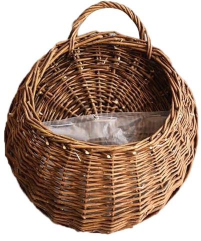 Pastoralist Cesto di Fiori Appeso al Muro, Cesto di Fiori Appeso al Muro, cestini per Piante, fioriera Intrecciata in Vimini Fatti a Mano, Eco -Amichevole e a Prova di Insetti per la casa da Giardino
