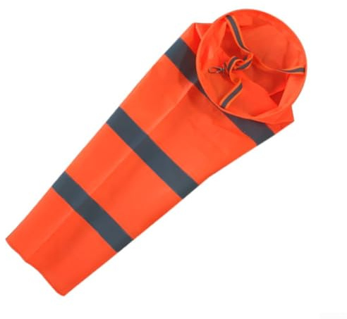 Marchfunny 60 cm Ripstop-Oxford-Stoff Flughafen-Windsack mit reflektierendem Gürtel für genaue Windmessung im Freien in Garten, Landwirtschaft und Flugplatz (orangegrau)