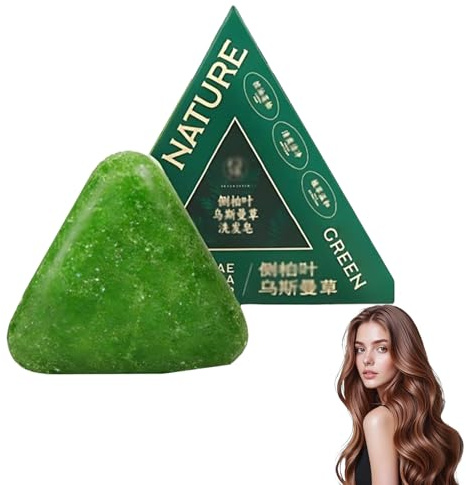 Nature Triangle Shampoo Bar, Nature Seven Green Shampoo, pflanzliches festes Shampoobar, Sanfte Reinigung und Nährende Pflege, Stärkt Glatt Haar, für Frauen Und Männer (1 Stück)