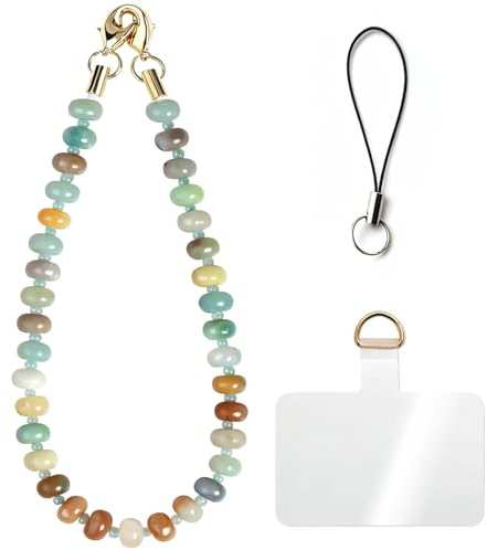 Abakusperlen Handyanhänger Handykette Perlen Kurz Handy Anhänger Kette Phone Charm Schlüsselanhänger Perlen Handykette Bunt Handy Armband Kurze Handyschlaufe Handgelenk Handyband Handyschmuck