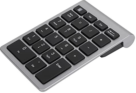 ERYUE Tastierino Numerico Wireless a 22 Tasti, Plug and Play USB, Design Ergonomico, velocità di Rimbalzo Elevata (Grigio Ferro)