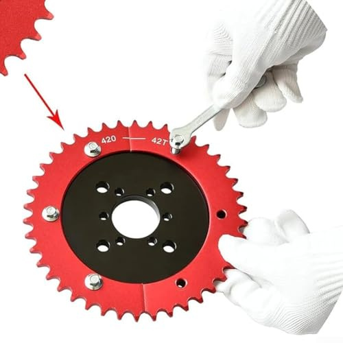 Honseadek Pignone diviso per catena 420, ruota posteriore a 42 denti, lega di alluminio anodizzato rosso per Predator 212cc 196cc 6.5hp 7.0hp mini per bici go kart