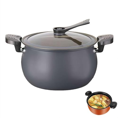 Multifunctional Large Capacity Non-stick Pressure Cooker, 8L Versatile Micro-Pressure Cooking Pot, with Visible Transparent Glass Cover, Microwave Pressure Cooker for Slow Cook,Sear & Saute,Keep Warm