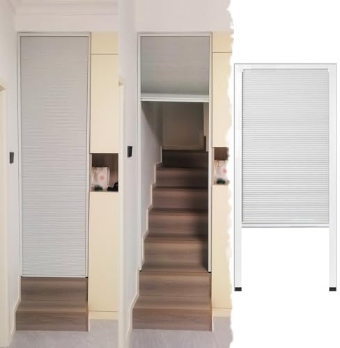 Falttür Falttüren Innentüren Faltbare Innentür (Akkordeonform) – Kein Bohren Erforderlich, Platzsparende Wabenfalttüren/Raumteiler, Individuell Anpassbares Mehrfachfalttor(W70xH80cm/27.6x31.5)