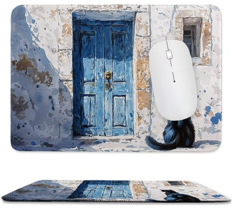 Mouse Pad Cottage, Small Mouse Mat 29 x 24 cm with Non-Slip Rubber Base, Waterproof Mousepad, Gaming Mousemat for Women Kids Men Laptops Keyboard Tray Home Traveling Office Accessories d-865