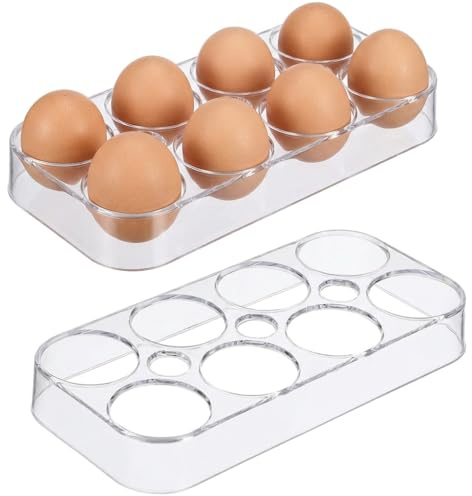 2 Eierhalter Kühlschrank, Eier Aufbewahrung, Eierbehälter für Kühlschrank, Organizer Eier, Eieraufbewahrung Eierbehälter, Hochwertiger Eierbehälter Für Kühlschrank Mit Stapelbarer Funktion