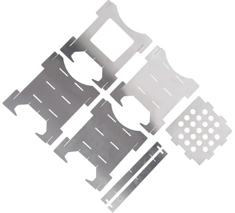 Jelquix Poêle à Bois Portable en Acier Inoxydable, Mini Cuisinière Compacte pour Camping, Randonnée, Pique-nique, 100% Neuf, 3,9 X 3,9 X 5,0 Pouces, pour L'aventure en Plein Air