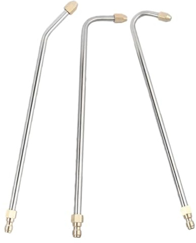 DIYEAH Pistolet de Lavage Haute Pression en Acier Inoxydable avec Embouts Coudés à 90 Degrés, Rallonge pour Nettoyeur Haute Pression, pour Nettoyage de Gouttières et Fête Estivale, Pack