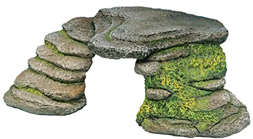 Penn-Plax Reptology Schiefer-Stufenleiste, dekoratives Kunstharz, für Aquarien und Terrarien, ideal für Reptilien, Amphibien und Fische, klein