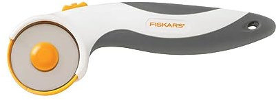 Fiskars Cortador Giratorio de Titanio de 45 mm, Agarre Suave para Tela, Fieltro, Vinilo y Manualidades