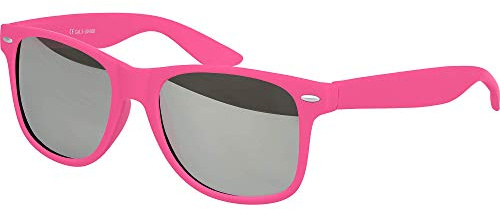 Balinco Solglasögon UV400 CAT 3 CE Gummi - med fjädergångjärn för män & kvinnor (rosa - silver speglade)