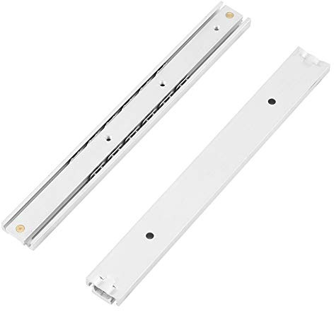 Schubladenschienen Set 2 Teile - Aluminiumlegierung mit Kugellager für Schränke, glatte Gleitbahn, Erweiterungsmöglichkeit, Seitenmontage (140mm Länge)