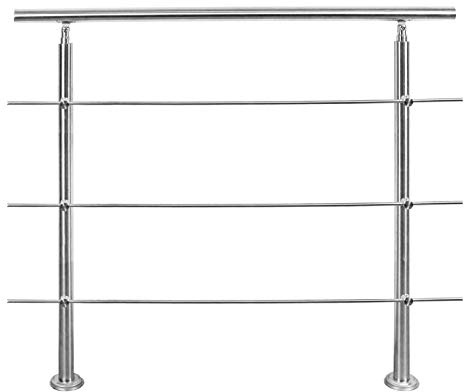 Froadp Pasamanos de acero inoxidable robustos con 2 postes, juego de barandilla de seguridad para interiores y exteriores, parapeto para escaleras, balcón, patio, terrazas, entradas de jardín