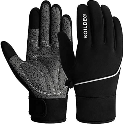 boildeg Guanti da Ciclismo Invernali Antidérapants et amortissants avec Couleur de signalisation Convient pour per Uomo/Donna