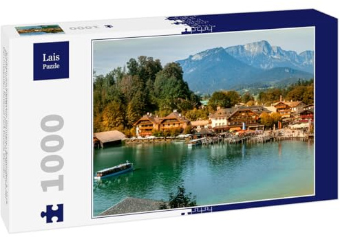 Lais Puzzle Schönau am Königssee, Germany - September 9, 2018: Electric Tourist Boats on Beautiful Lake Konigssee Pier Berchtesgaden National Park Bavaria Germany 1000 Teile