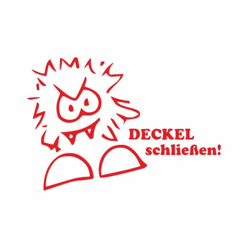 tradercat WC Sticker Aufkleber, mit lustigem Deckel schließen Hinweis, Vinyl 23cm x 16cm Rot für Badezimmer