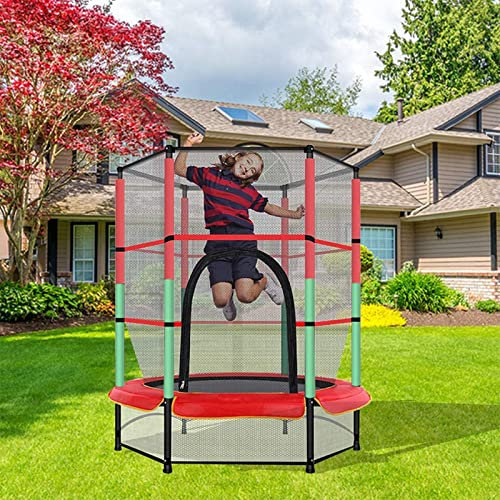 Fitness Trampolin für Kinder und Erwachsene Schutzhülle Tragbar Faltbarer Übungs-Rebounder-Jumper Indoor Outdoor Max Load 100KG,Jumping Trampolin Indoor Outdoor (55 Zoll schwarz)