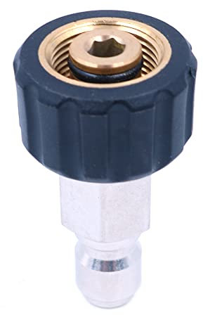 ZONADAH Rubinetto ad alta pressione in ottone metrico M22 x 14 mm (penna), convertibile in spina da 3/8, attacco rapido, idropulitrice, adattatore per pistola, accessori