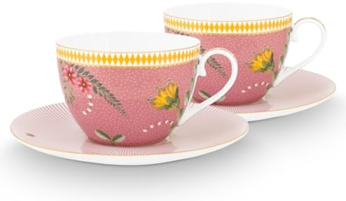 Pip Studio La Majorelle Tasse mit Untertasse pink 0,28 l Set2