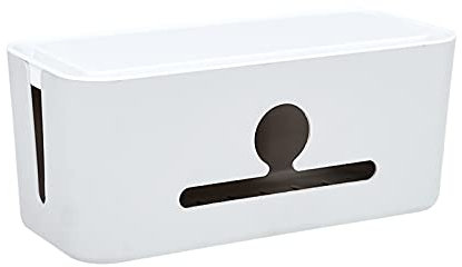 ZLASS Kabelbox Große Leistungsstreifen oder Surge-Protektoren Abnehmbare Kunststoffkabelmanagementkastenkabel-Organizer-Kasten mit Vorder- und Seitenöffnung, weiß/grau Steckdosenbox (Color : C)